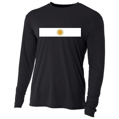 Argentine Simple Stripe Flag Cooling Performance Long Sleeve Crew