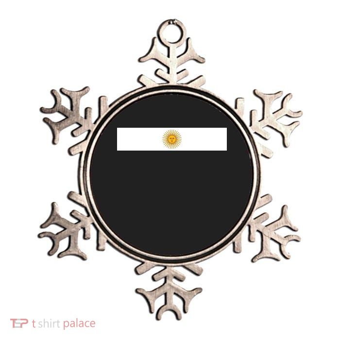 Argentine Simple Stripe Flag Metallic Star Ornament