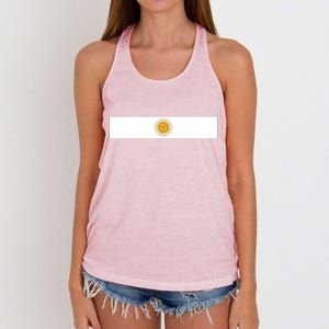 Argentine Simple Stripe Flag Women's Knotted Racerback Tank