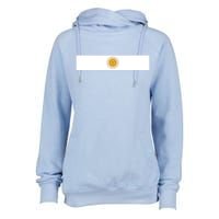 Argentine Simple Stripe Flag Womens Funnel Neck Pullover Hood