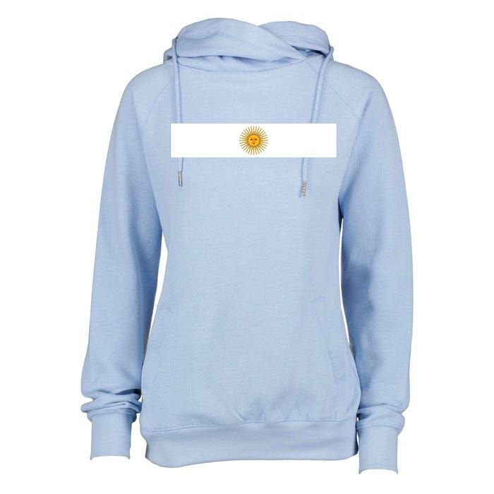 Argentine Simple Stripe Flag Womens Funnel Neck Pullover Hood