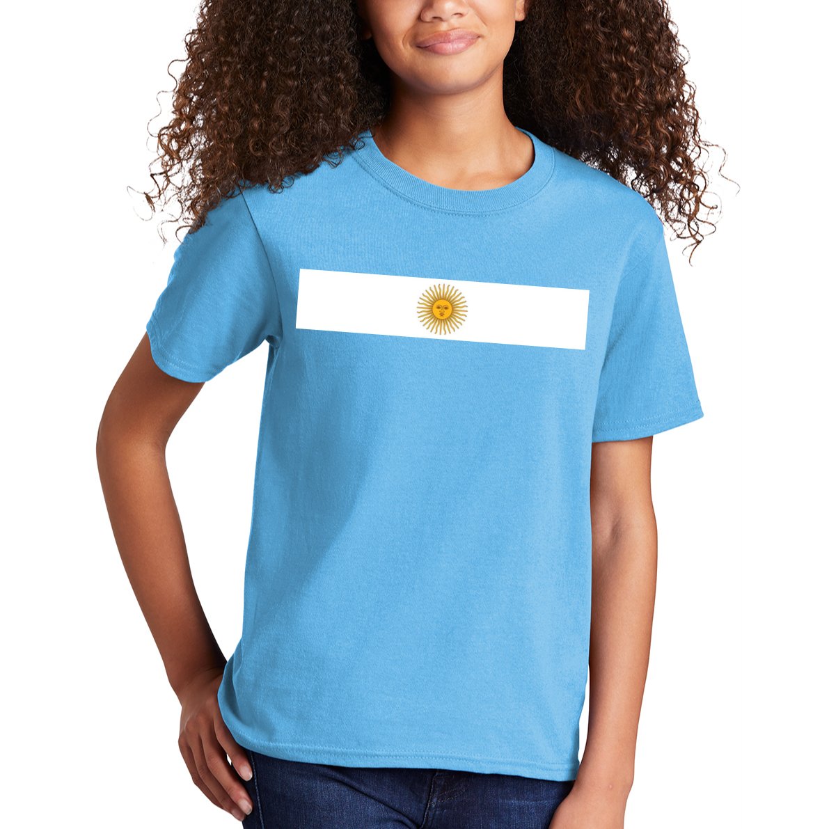 Argentine Simple Stripe Flag Kids T-Shirt