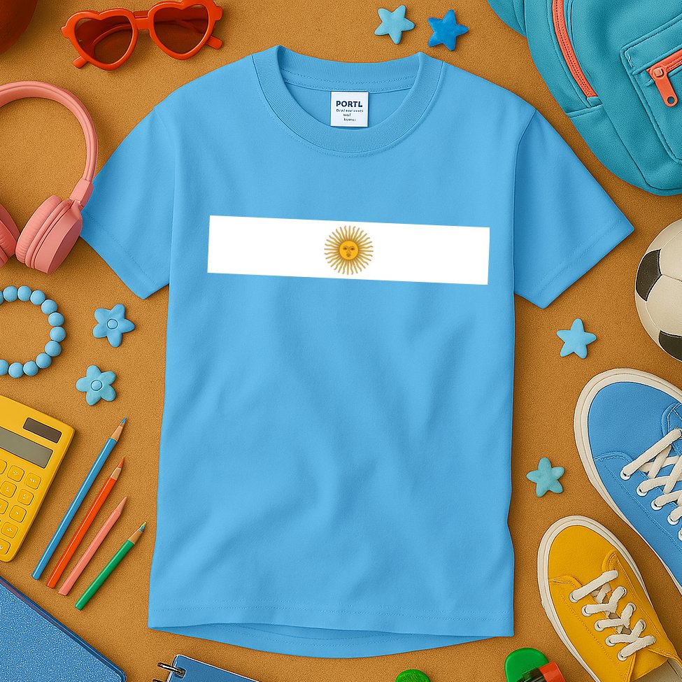 Argentine Simple Stripe Flag Kids T-Shirt