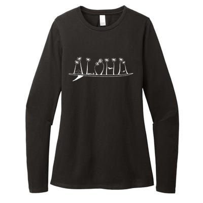 ALOHA Surfboard Surfing Gift Womens CVC Long Sleeve Shirt