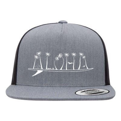 ALOHA Surfboard Surfing Gift Flat Bill Trucker Hat