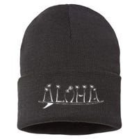 ALOHA Surfboard Surfing Gift Sustainable Knit Beanie