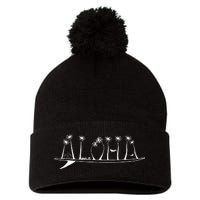 ALOHA Surfboard Surfing Gift Pom Pom 12in Knit Beanie