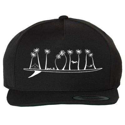 ALOHA Surfboard Surfing Gift Wool Snapback Cap