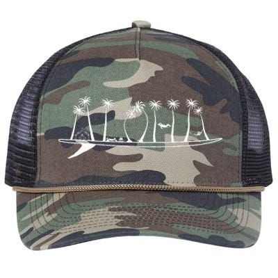 ALOHA Surfboard Surfing Gift Retro Rope Trucker Hat Cap