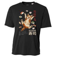 Anime Style Sushi Cat Harajuku Tokyo Japan Cat Cafe Cooling Performance Crew T-Shirt