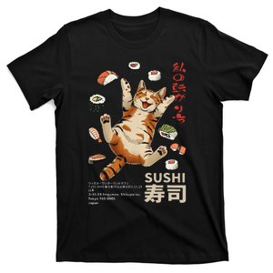 Anime Style Sushi Cat Harajuku Tokyo Japan Cat Cafe T-Shirt