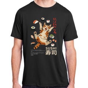 Anime Style Sushi Cat Harajuku Tokyo Japan Cat Cafe Adult ChromaSoft Performance T-Shirt