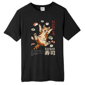 Anime Style Sushi Cat Harajuku Tokyo Japan Cat Cafe Tall Fusion ChromaSoft Performance T-Shirt