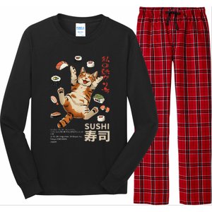 Anime Style Sushi Cat Harajuku Tokyo Japan Cat Cafe Long Sleeve Pajama Set