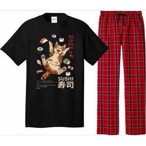 Anime Style Sushi Cat Harajuku Tokyo Japan Cat Cafe Pajama Set