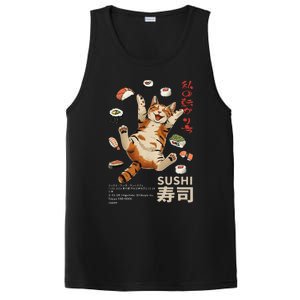 Anime Style Sushi Cat Harajuku Tokyo Japan Cat Cafe PosiCharge Competitor Tank