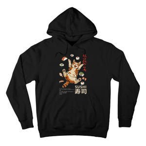 Anime Style Sushi Cat Harajuku Tokyo Japan Cat Cafe Tall Hoodie