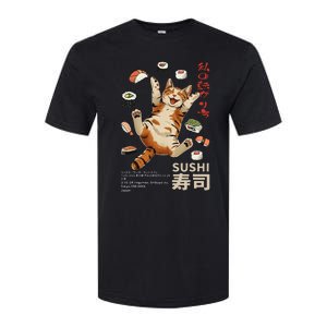 Anime Style Sushi Cat Harajuku Tokyo Japan Cat Cafe Softstyle CVC T-Shirt