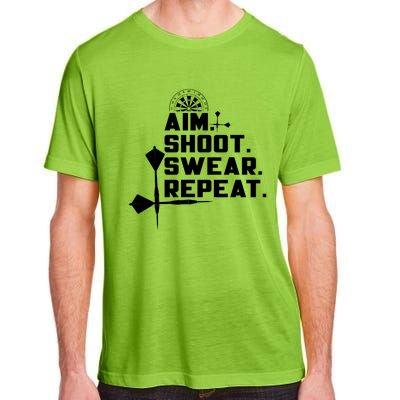 Aim Shoot Swear Repeat Funny Gift Dart Player Gift Adult ChromaSoft Performance T-Shirt