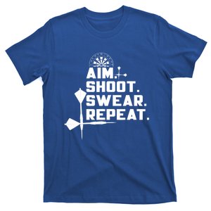 Aim Shoot Swear Repeat Funny Gift Dart Player Gift T-Shirt