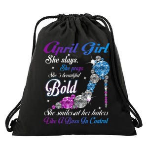 April She Slays She Prays She's Beautiful High Heels Drawstring Bag