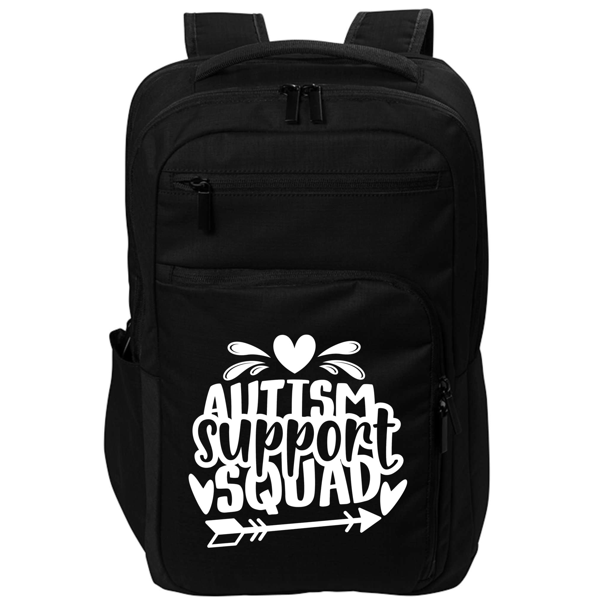 Autism Support Squad | Black / White Impact Tech Backpack