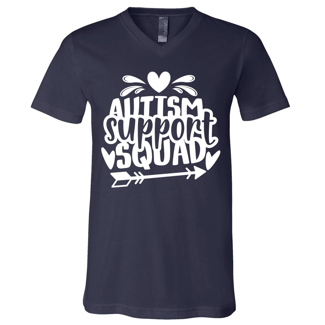 Autism Support Squad | Black / White V-Neck T-Shirt