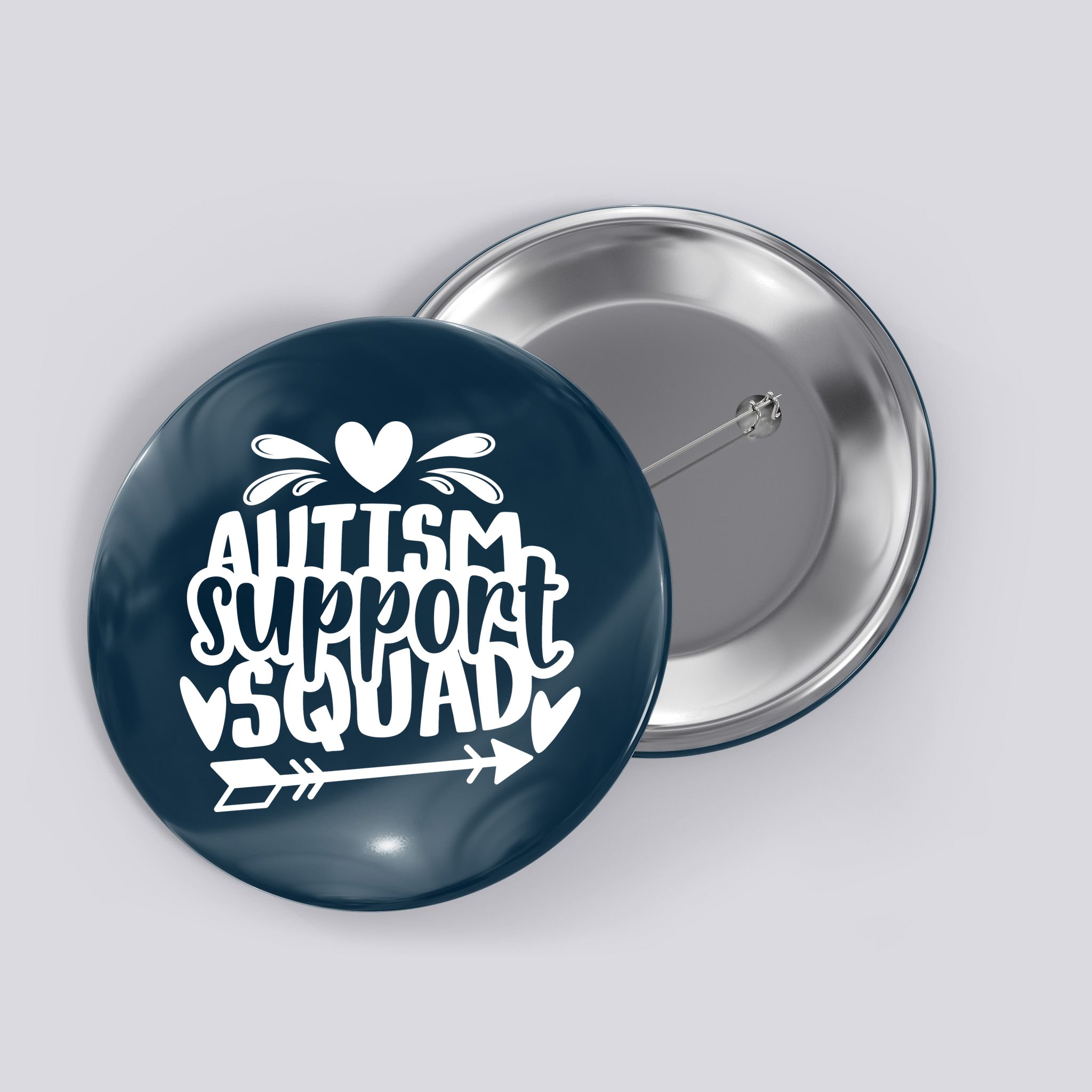 Autism Support Squad | Black / White Button