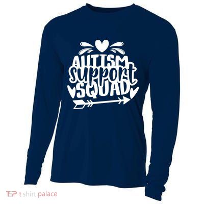 Autism Support Squad | Black / White Cooling Performance Long Sleeve Crew