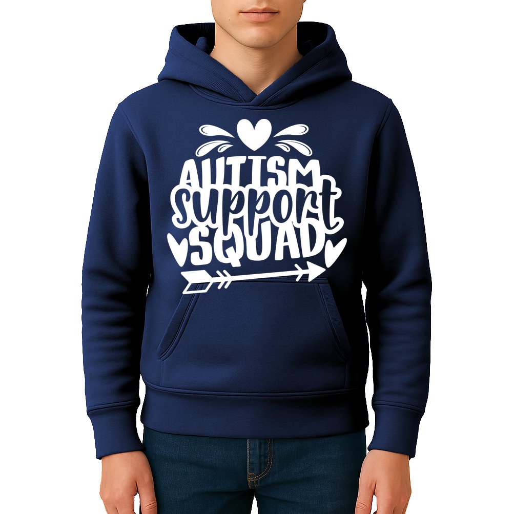 Autism Support Squad | Black / White Kids Hoodie