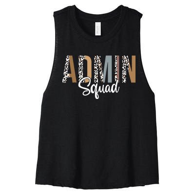 Admin Squad School Admin Assistant Principal Administrator Women's Racerback Cropped Tank