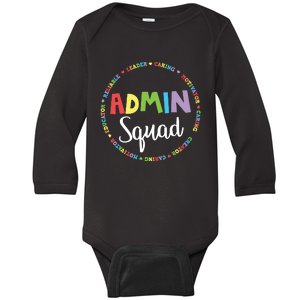 Admin Squad School Assistant Principal Crew Administrator Baby Long Sleeve Bodysuit