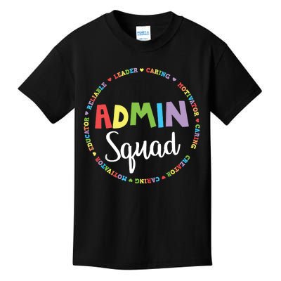 Admin Squad School Assistant Principal Crew Administrator Kids T-Shirt