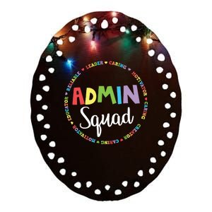 Admin Squad School Assistant Principal Crew Administrator Ceramic Oval Ornament