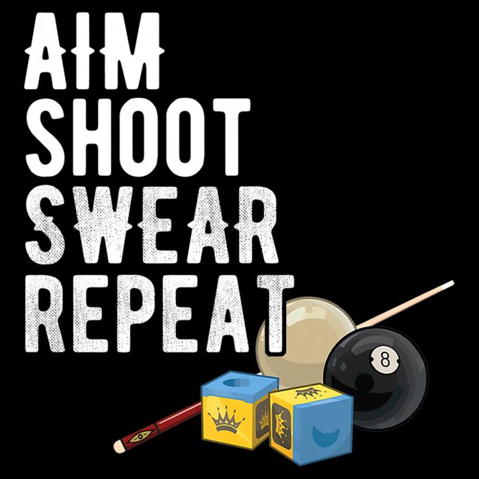 Aim Shoot Swear Repeat Cool Gift Pool Player Cool Gift Hall Shark Billiard Gift Drawstring Bag