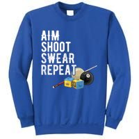 Aim Shoot Swear Repeat Cool Gift Pool Player Cool Gift Hall Shark Billiard Gift Sweatshirt