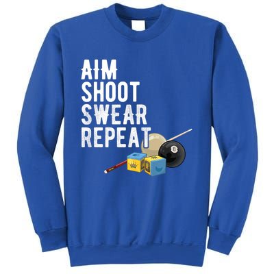 Aim Shoot Swear Repeat Cool Gift Pool Player Cool Gift Hall Shark Billiard Gift Sweatshirt