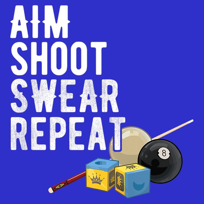 Aim Shoot Swear Repeat Cool Gift Pool Player Cool Gift Hall Shark Billiard Gift 16 in Basic Backpack