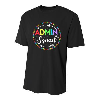 Admin Squad School Assistant Principal Administrator Crew Youth Performance Sprint T-Shirt