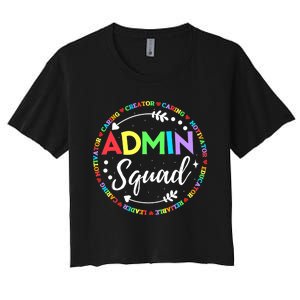 Admin Squad School Assistant Principal Administrator Crew Women's Crop Top Tee