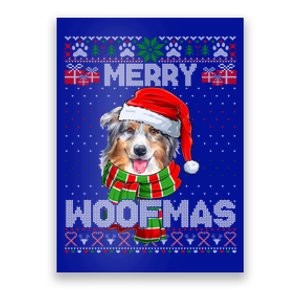 Australian Shepherd Santa Scarf Merry Woofmas Ugly Sweater Cool Gift Poster