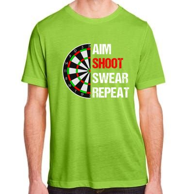 Aim Shot Swear Repeat Darts With Dartboard Design Gift Adult ChromaSoft Performance T-Shirt