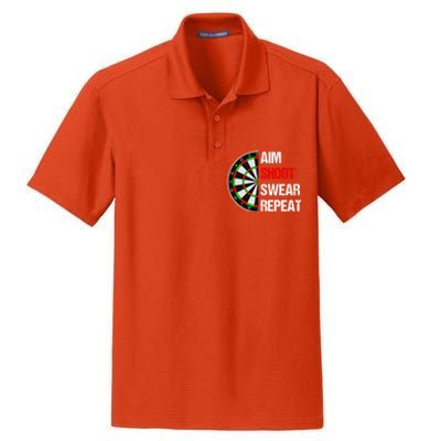 Aim Shot Swear Repeat Darts With Dartboard Design Gift Dry Zone Grid Polo