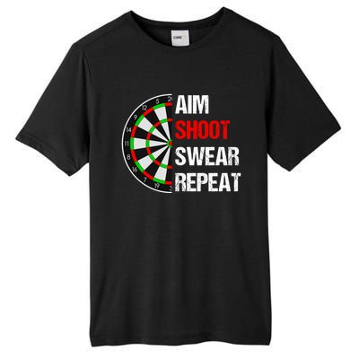 Aim Shot Swear Repeat Darts With Dartboard Design Gift Tall Fusion ChromaSoft Performance T-Shirt