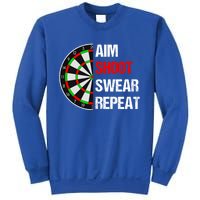 Aim Shot Swear Repeat Darts With Dartboard Design Gift Sweatshirt