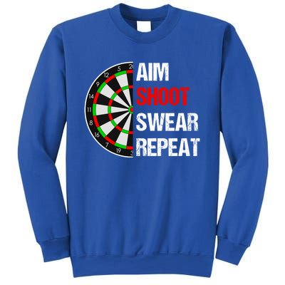 Aim Shot Swear Repeat Darts With Dartboard Design Gift Sweatshirt