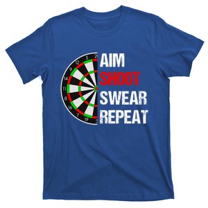 Aim Shot Swear Repeat Darts With Dartboard Design Gift T-Shirt