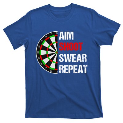 Aim Shot Swear Repeat Darts With Dartboard Design Gift T-Shirt