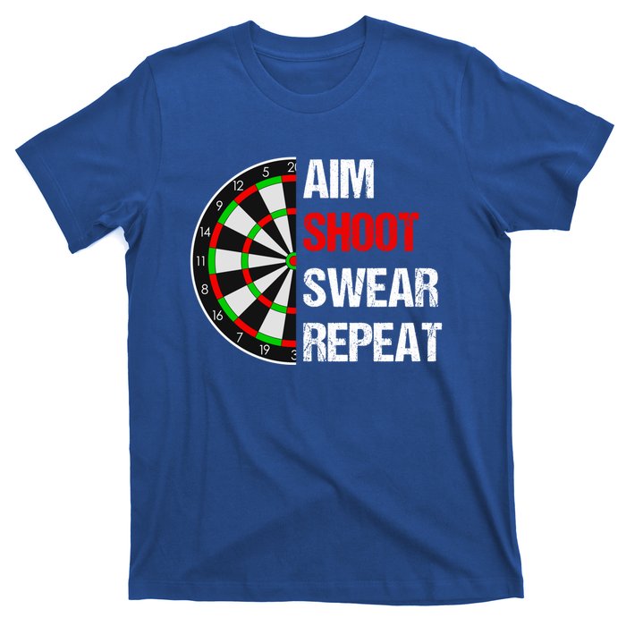 Aim Shot Swear Repeat Darts With Dartboard Design Gift T-Shirt