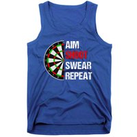 Aim Shot Swear Repeat Darts With Dartboard Design Gift Tank Top